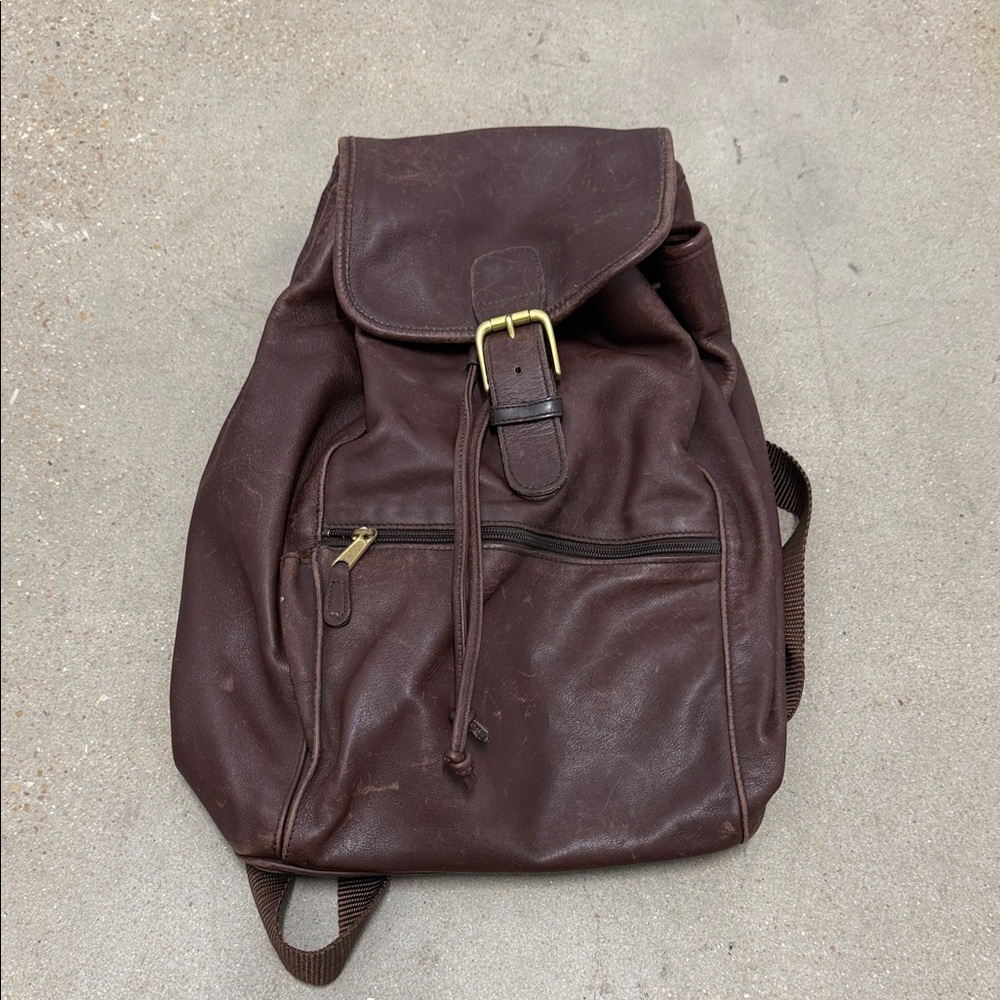 Stylish Brown Leather Backpack